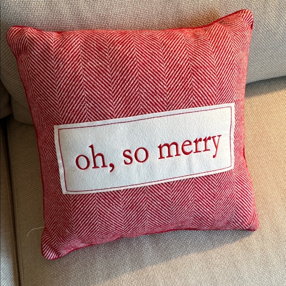 Oh, So Merry Red Holiday Pillow - Picture 1 of 3